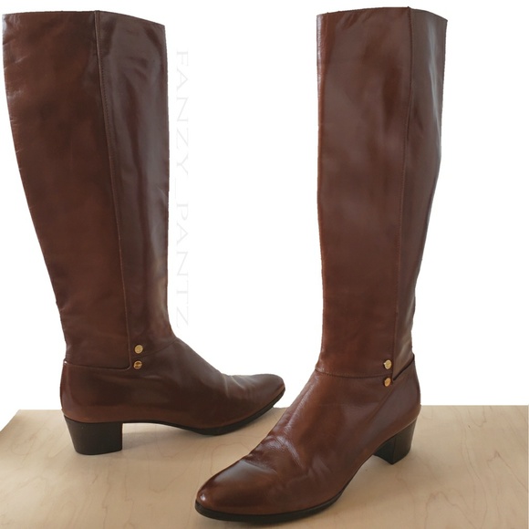Salvatore Ferragamo Shoes - Salvatore Ferragamo boots knee high brown vintage